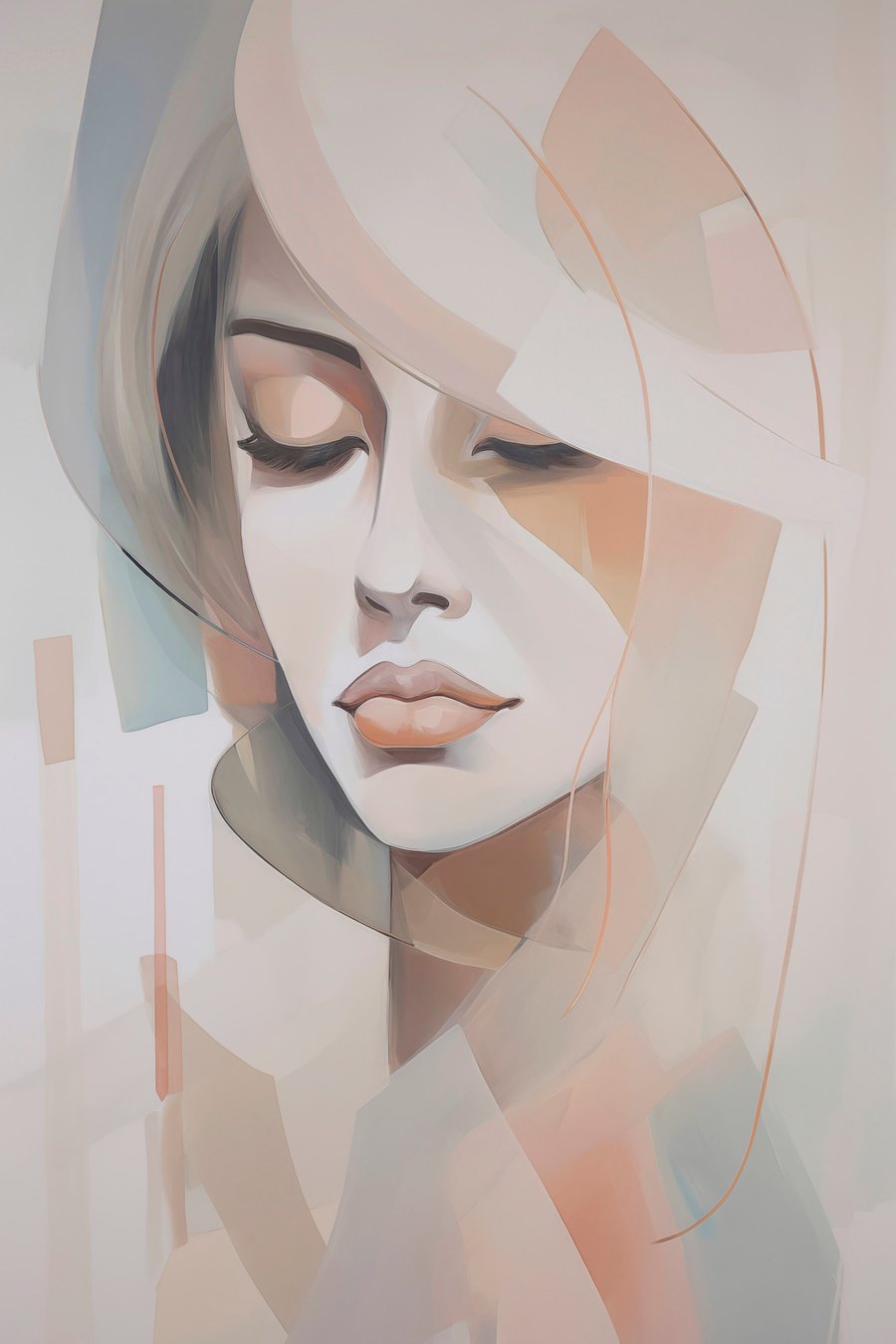 Portret abstract de fată — design complet