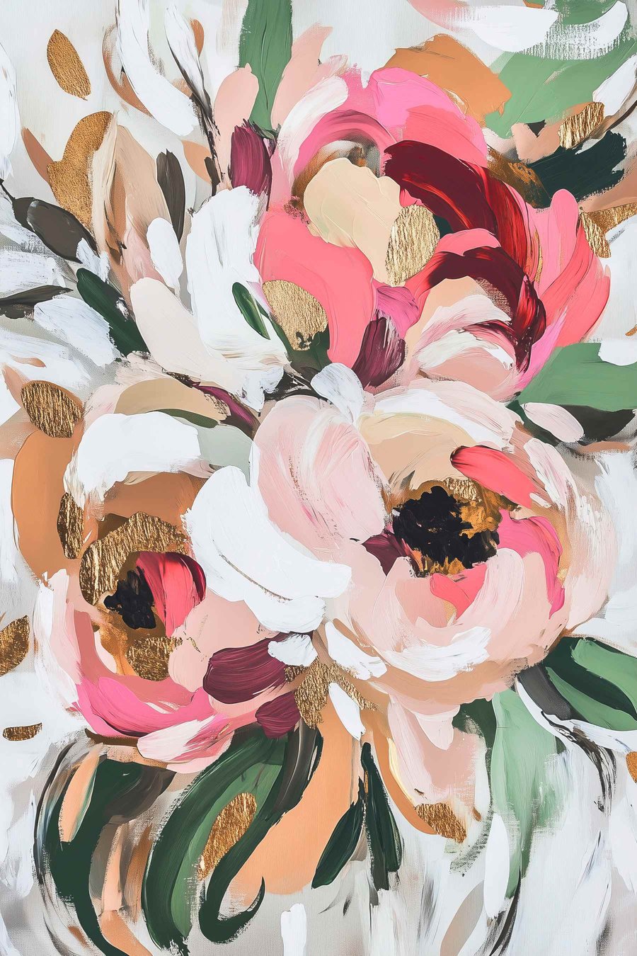 Buchet abstract de flori — design complet