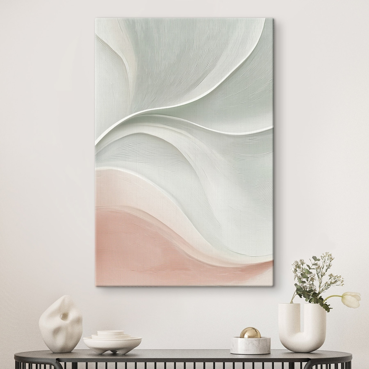 Valuri abstracte roz-bej — interior 1