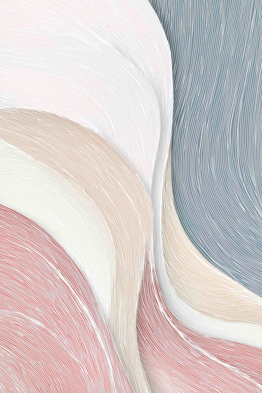 Valuri abstracte, roz pal — design complet