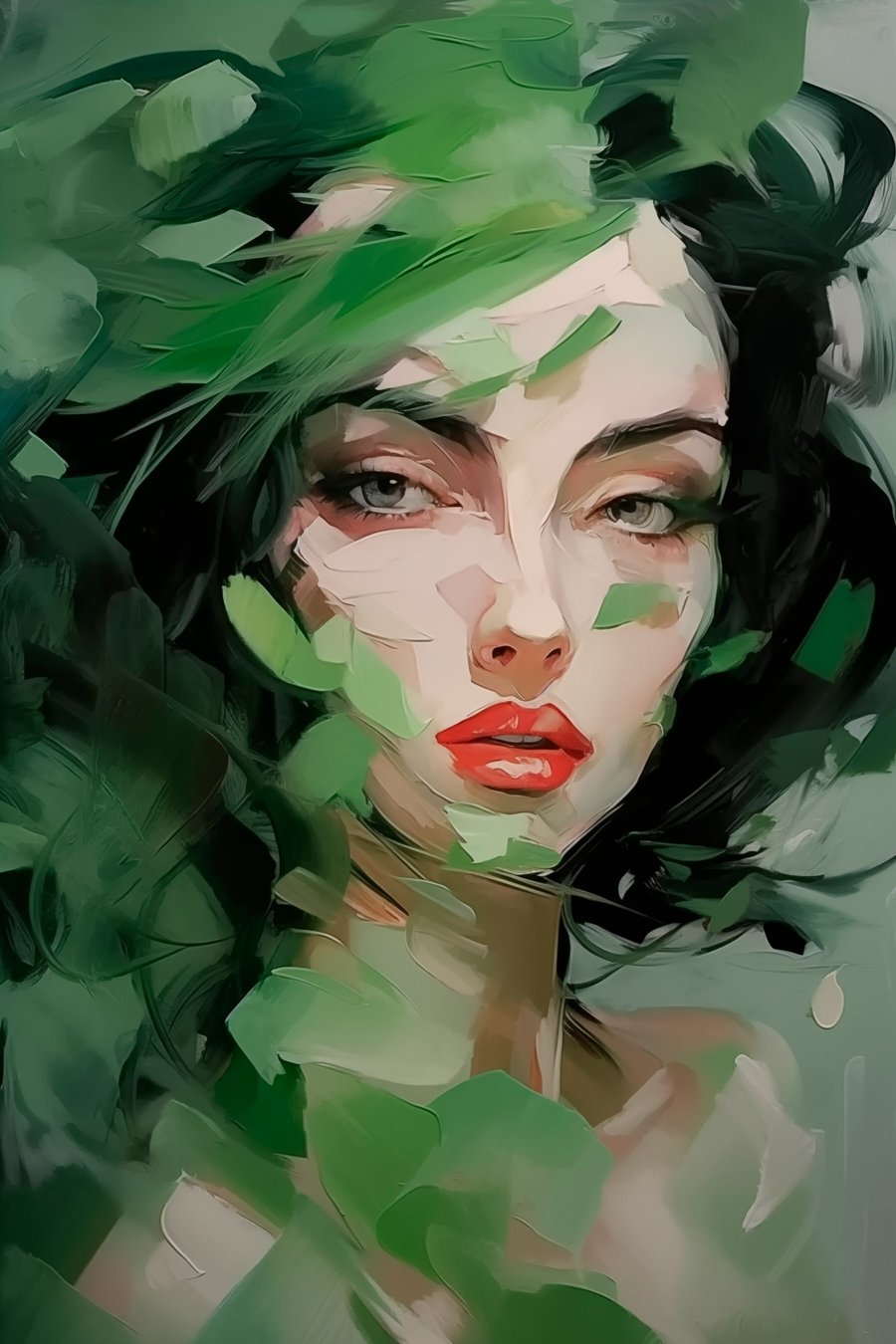 Portret abstract de femeie — design complet