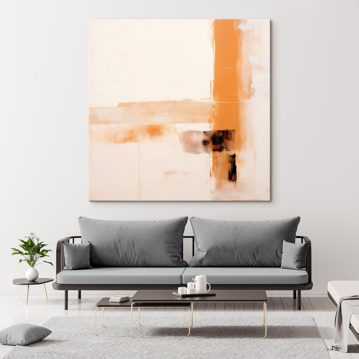 Abstracție portocalie și maro — interior 1
