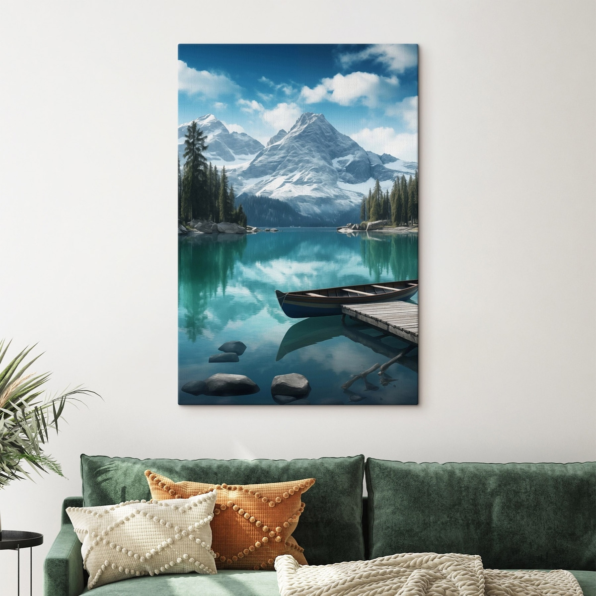 Lac alpin cu canoe — interior 2