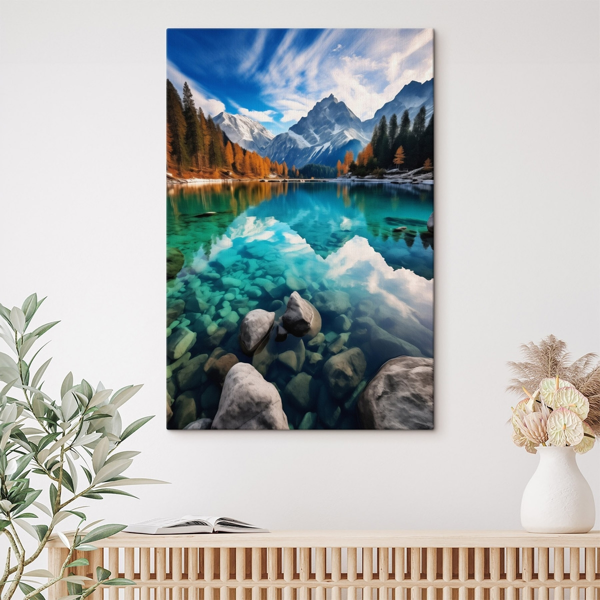 Lac de munte, larici — interior 2