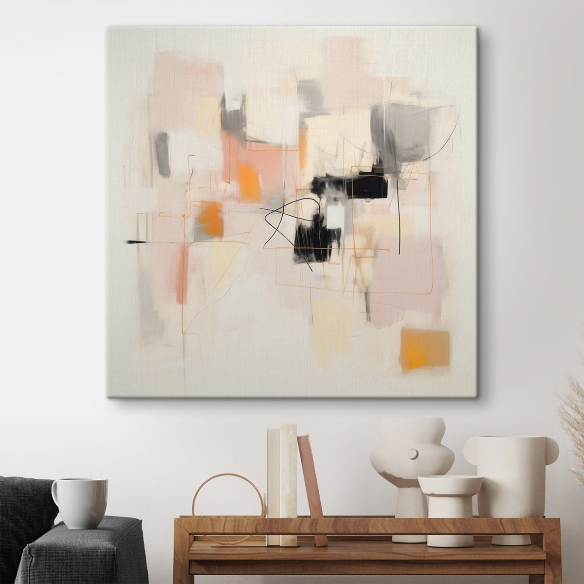 Abstracție minimalistă, tonuri blânde — interior 1