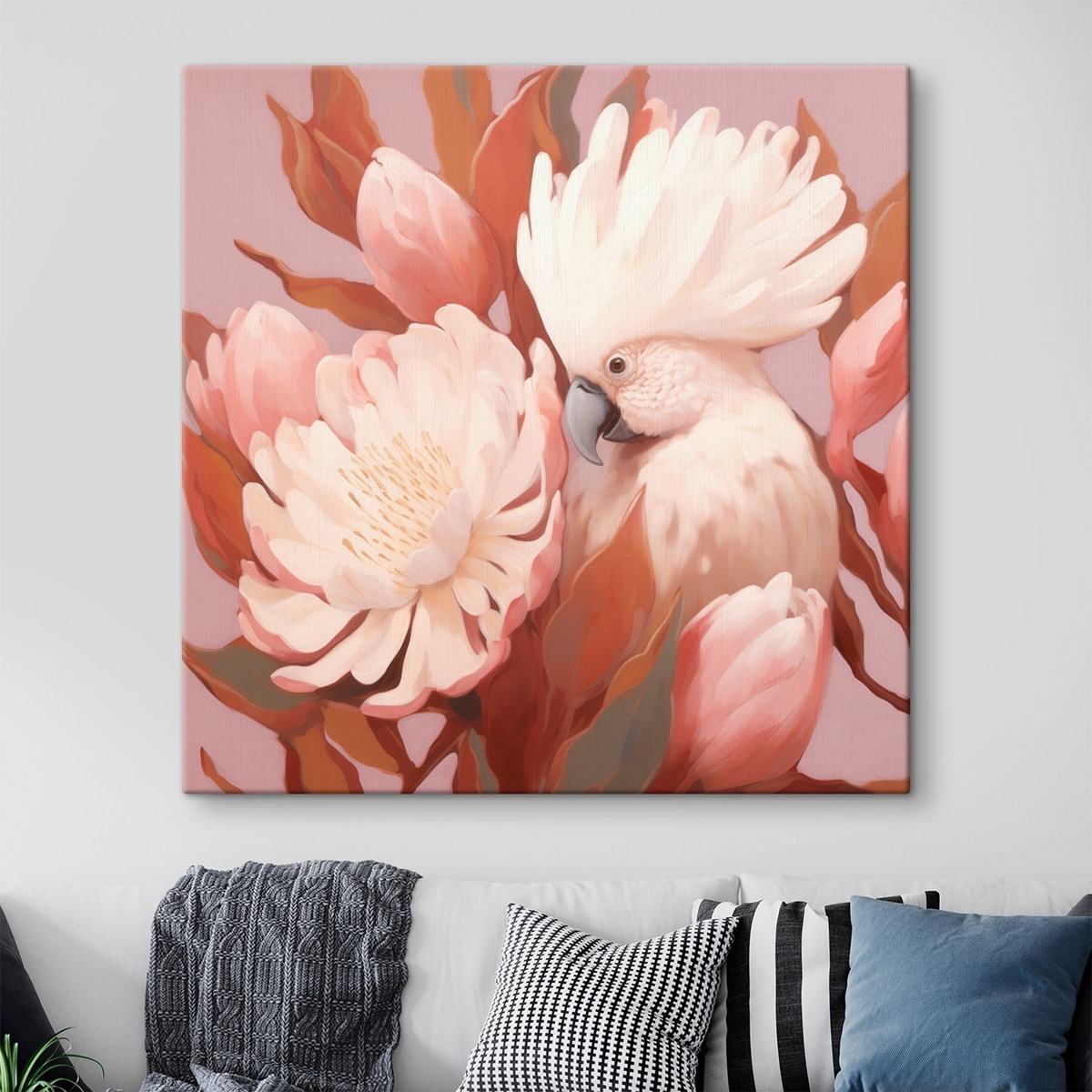 Pasăre în compoziție florală — interior 3