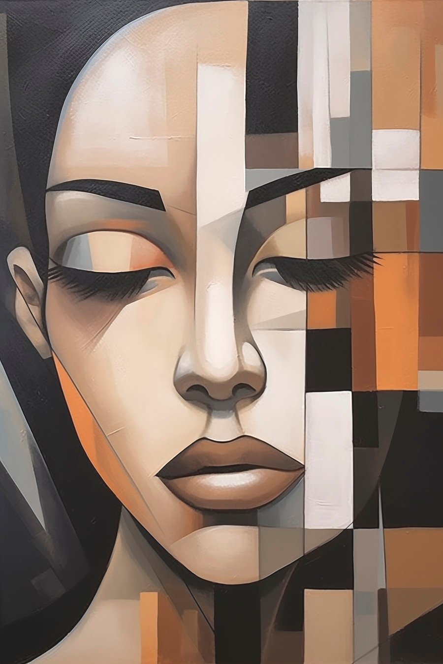 Portret cubist de femeie — design complet