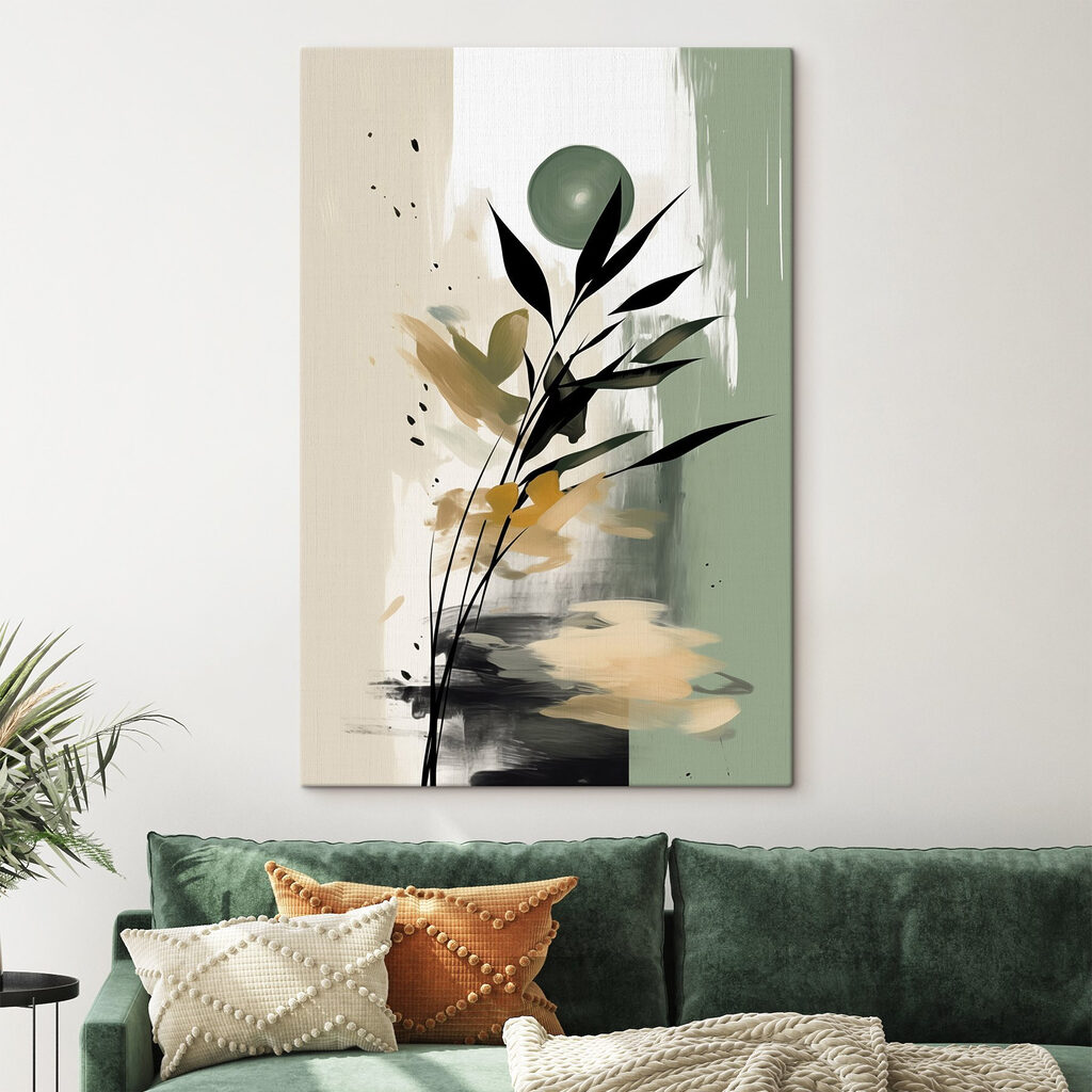 Frunze negre pe verde într-un interior