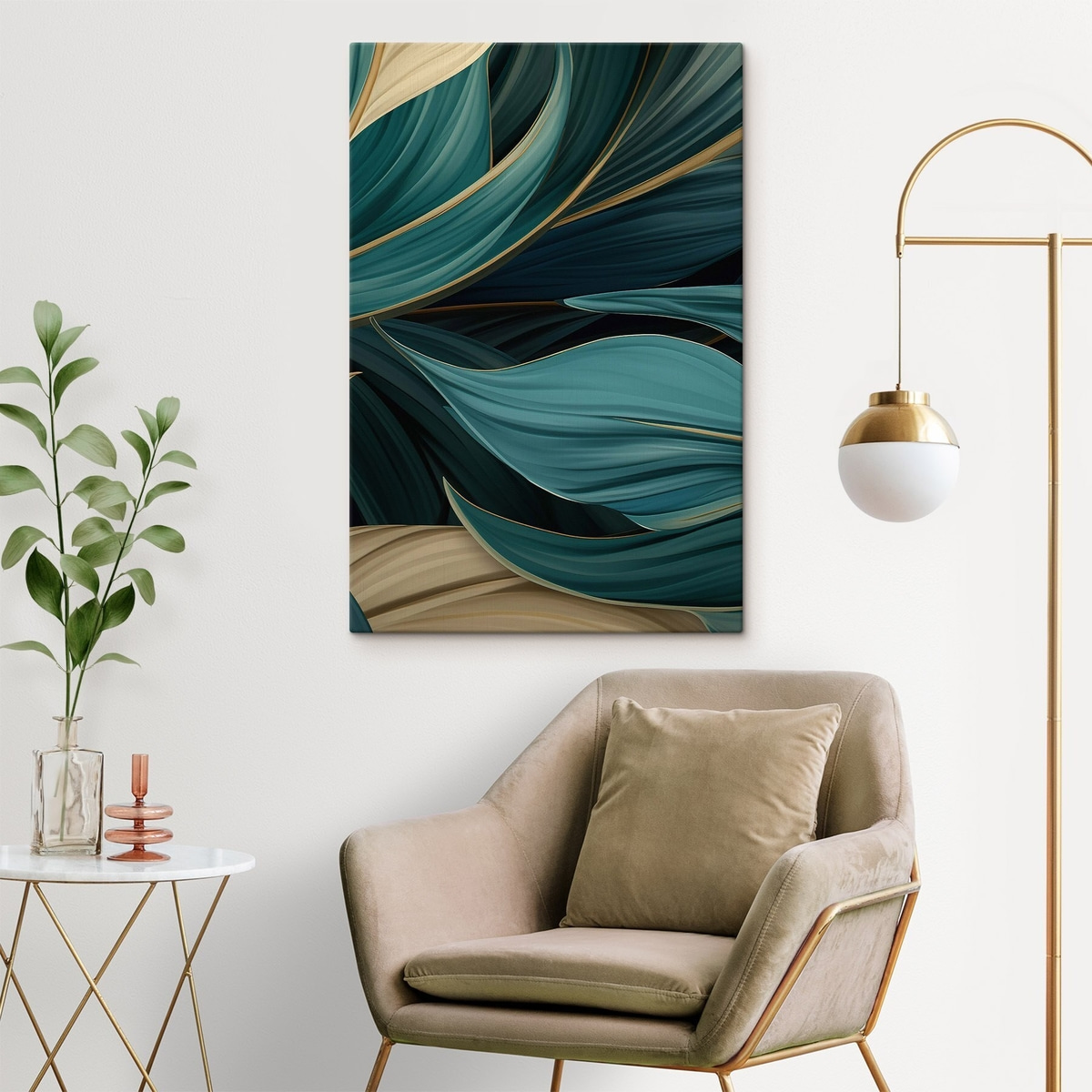 Frunze verzi abstracte — interior 1