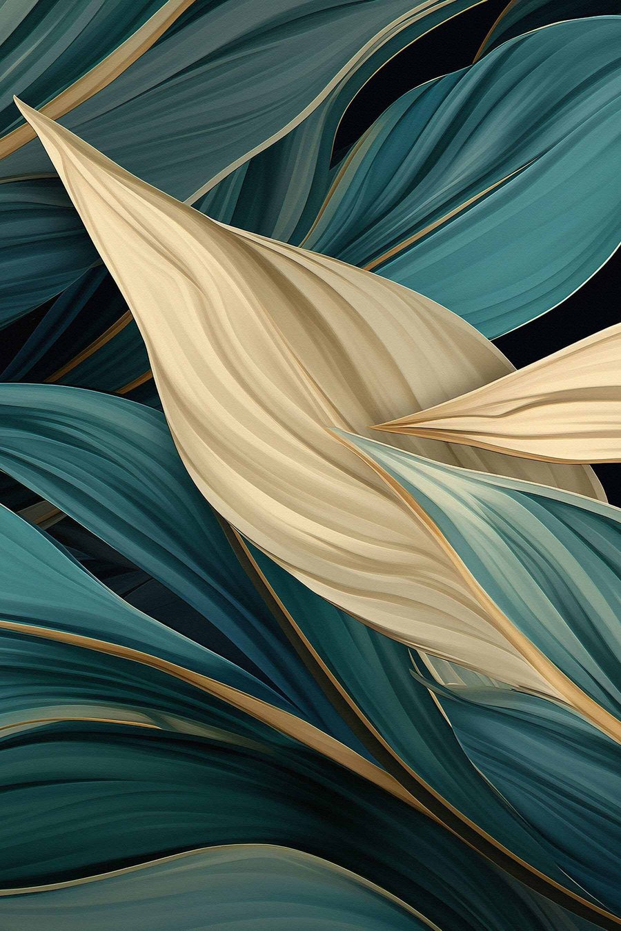 Frunze mari abstracte — design complet