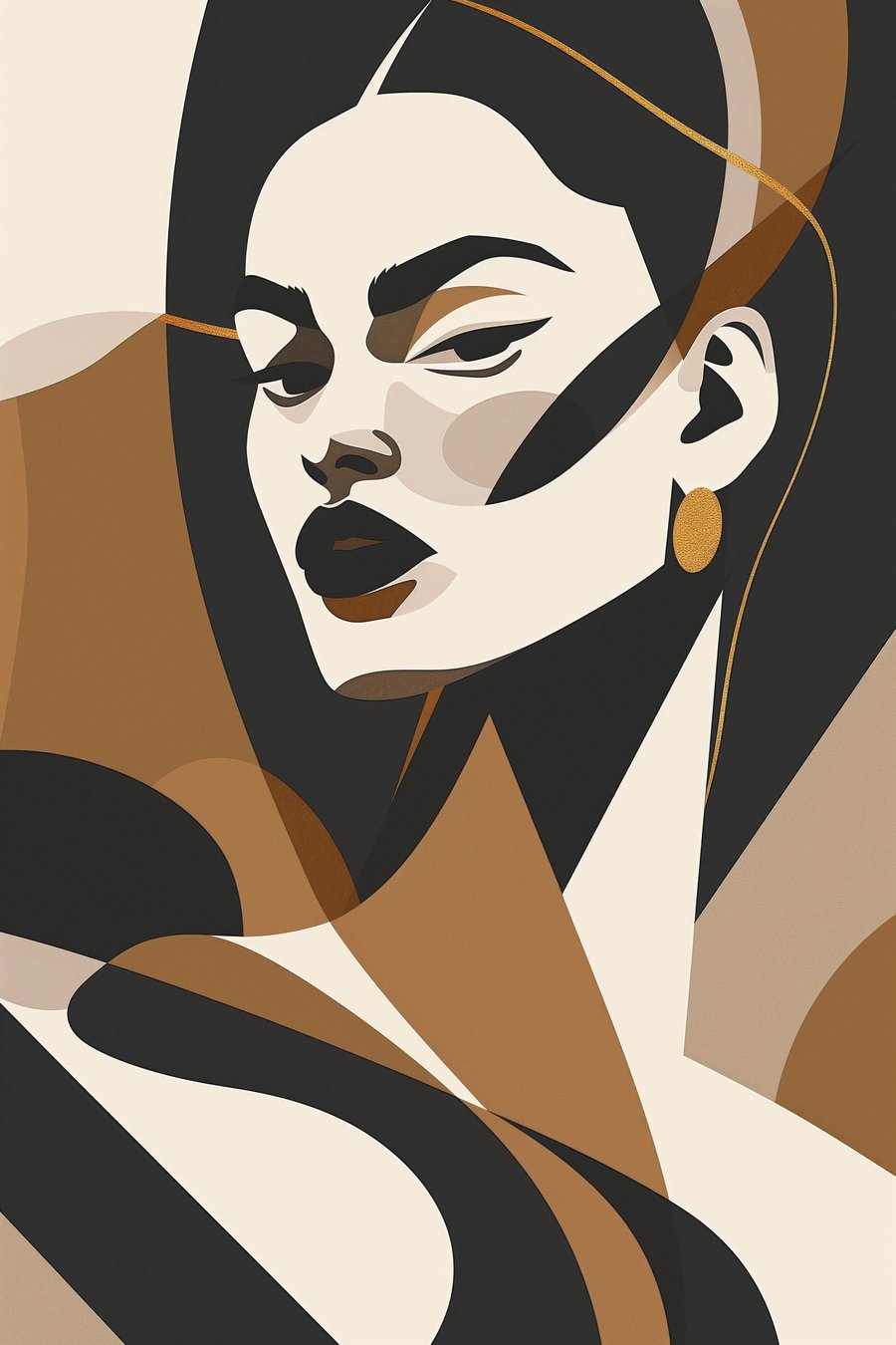 Portret abstract de femeie — design complet