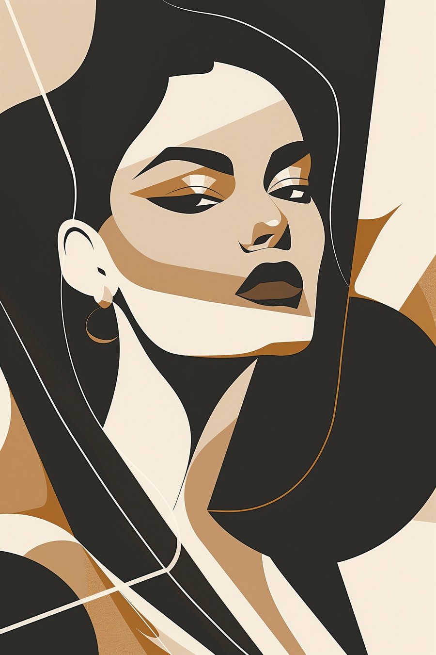 Portret abstract de femeie — design complet