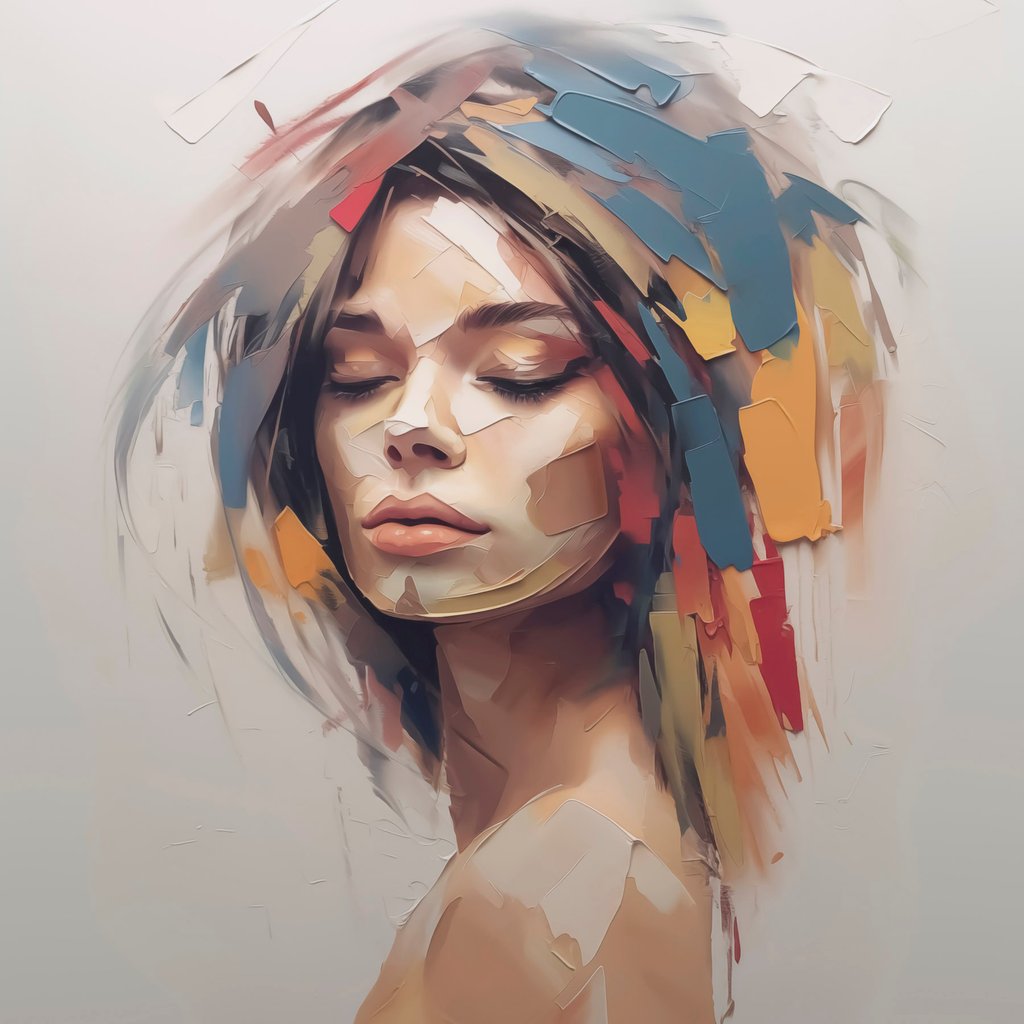 Portret abstract de femeie — design complet