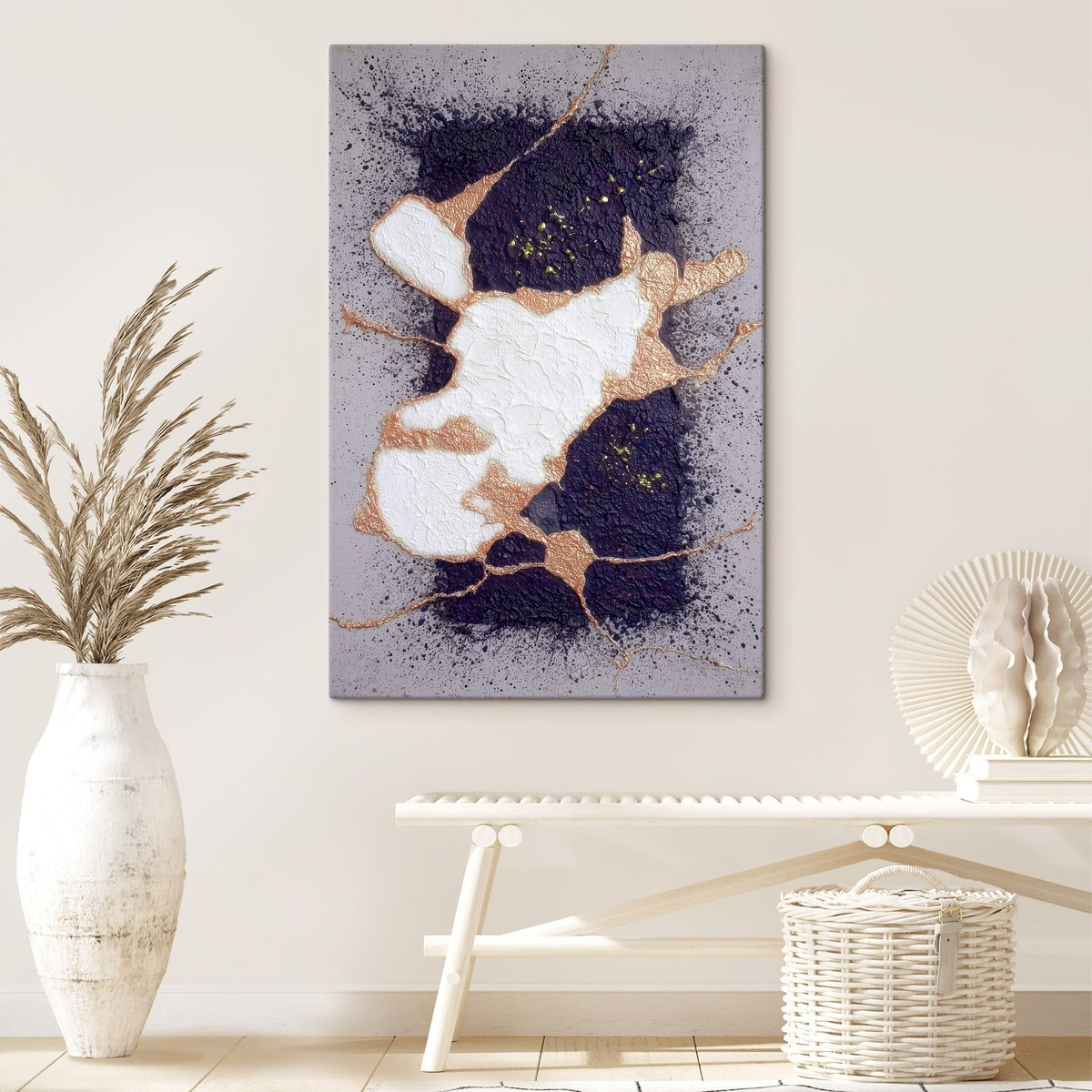 Abstract mov și bej — interior 3