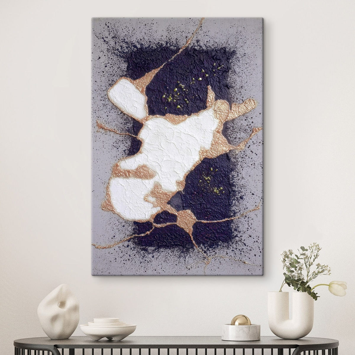 Abstract mov și bej — interior 1