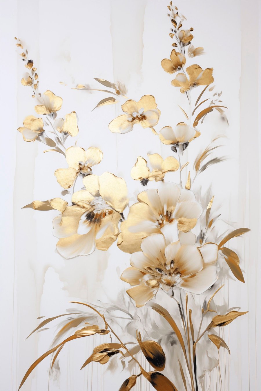 Flori galbene pe alb — design complet
