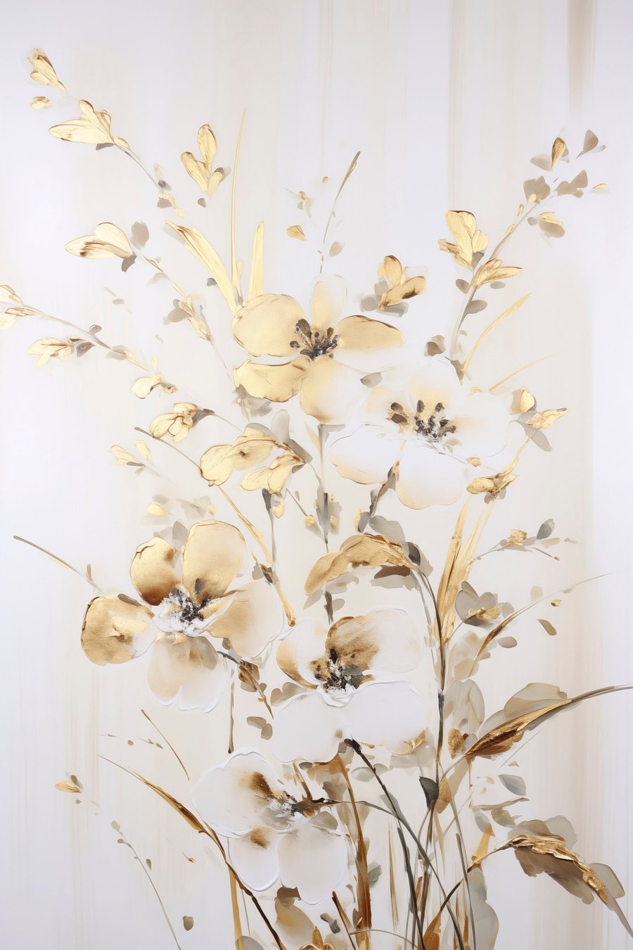 Flori galbene pe alb — design complet