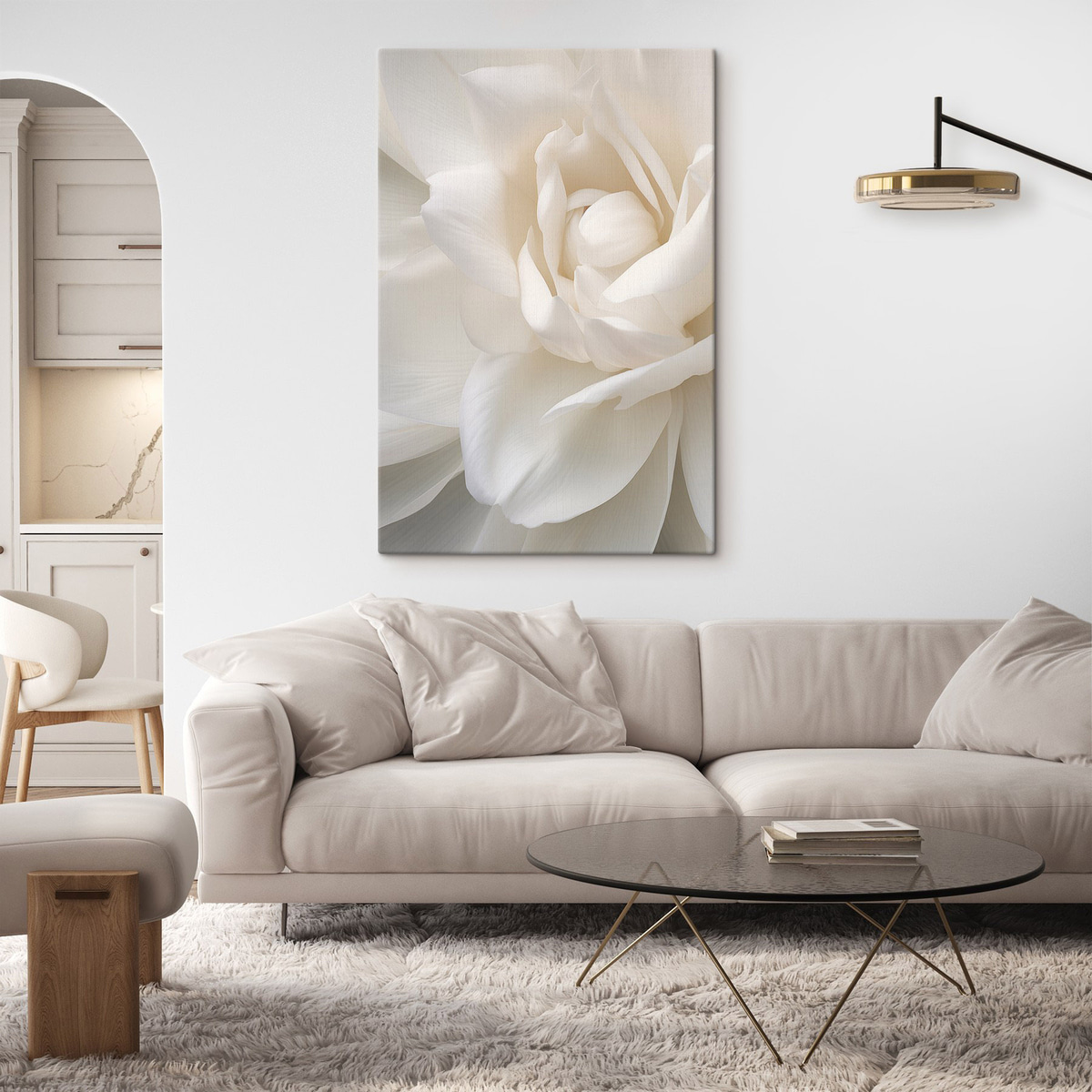 Floare albă abstractă — interior 1