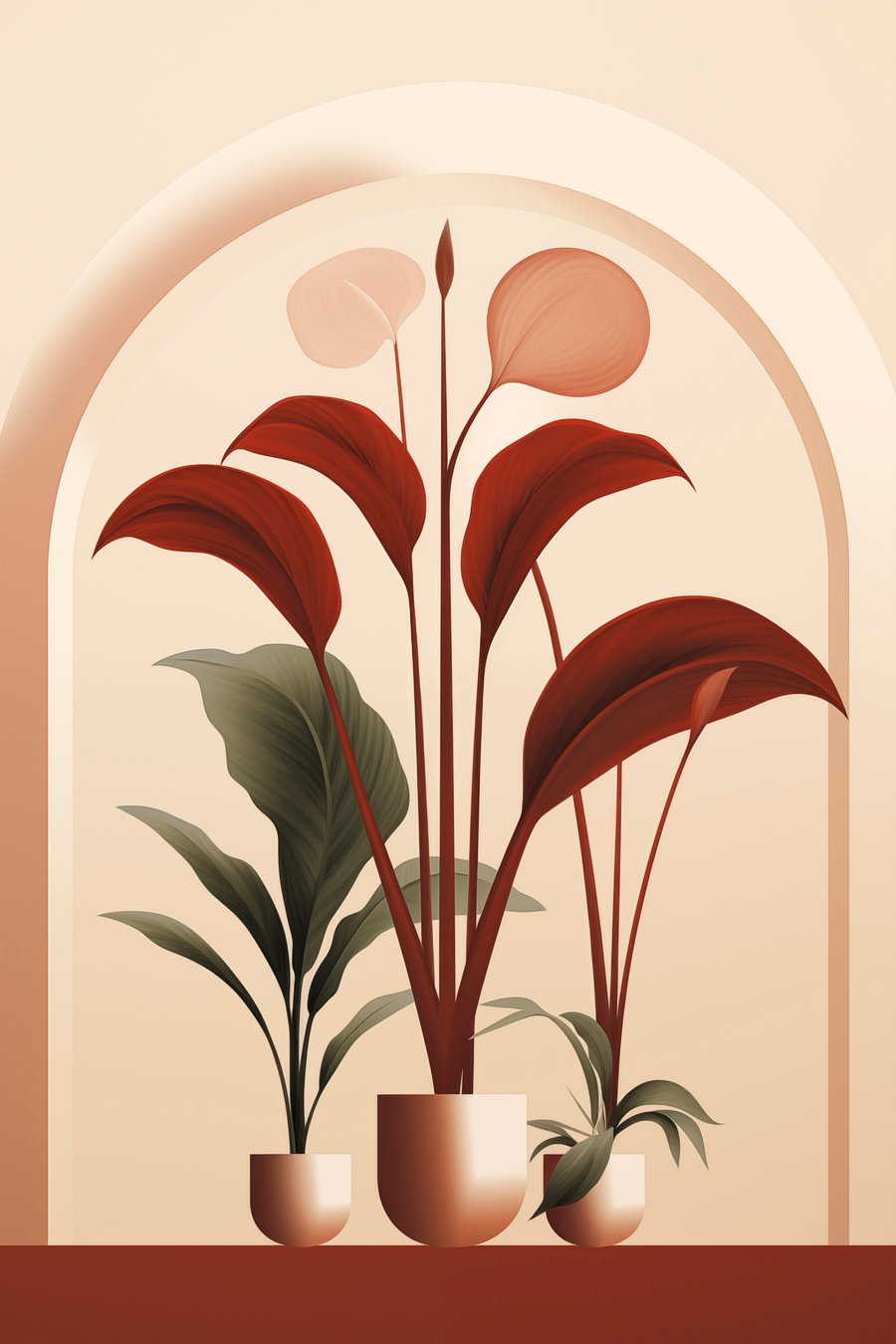 Plante abstracte în ghiveci — design complet