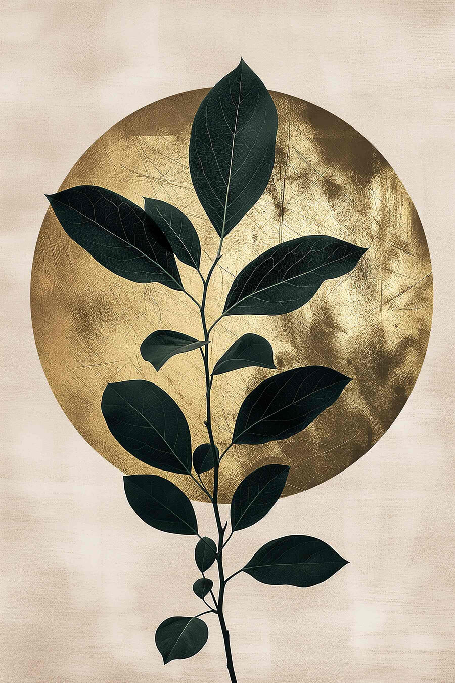 Ramură și lună aurie — design complet