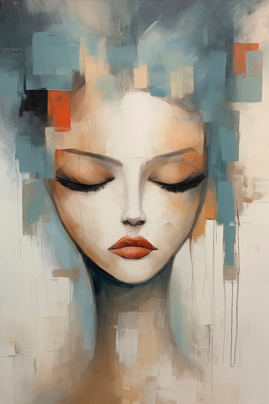 Portret abstract de fată — design complet