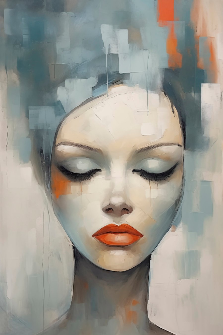 Portret abstract de fată — design complet