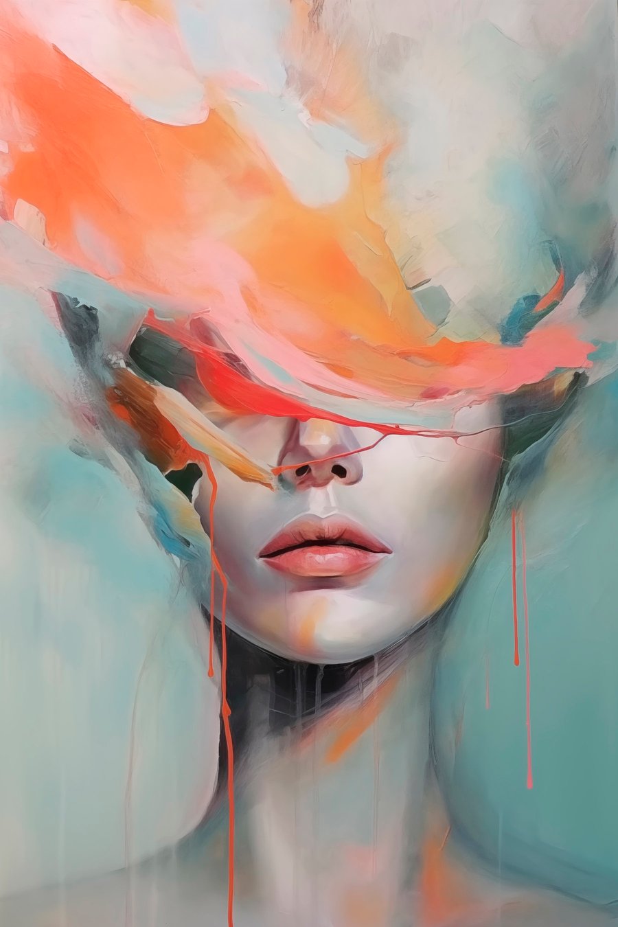 Portret abstract de fată — design complet