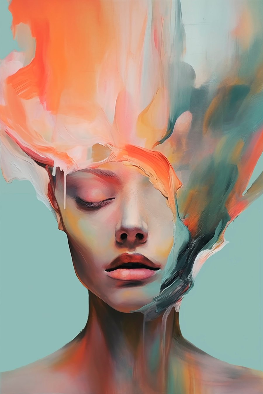 Portret abstract de fată — design complet