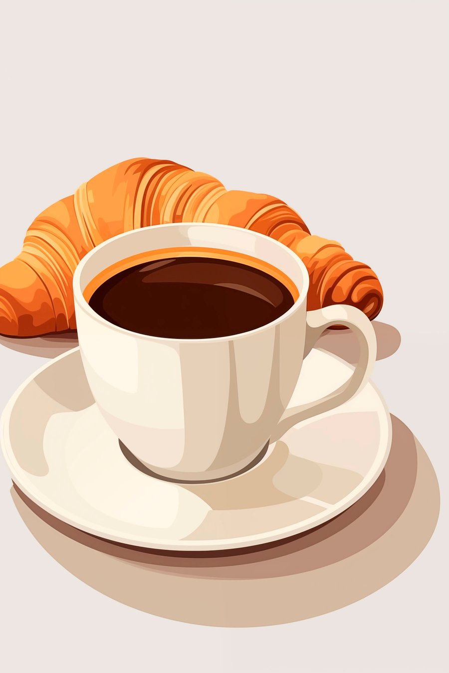 Cafea și croissant — design complet