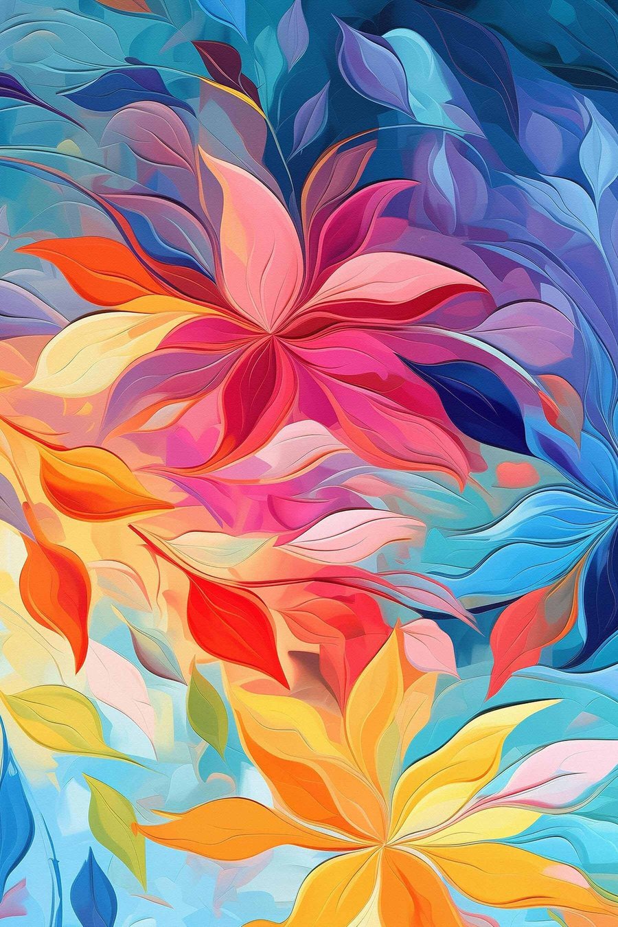 Floare abstractă, stil pictural — design complet