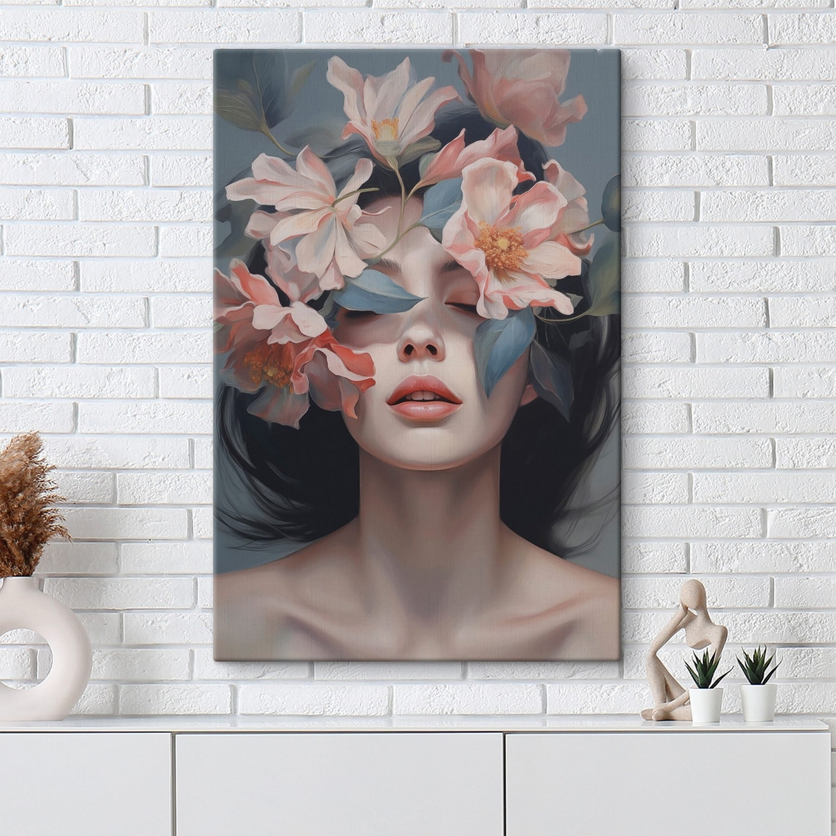 Portret abstract cu flori — interior 1