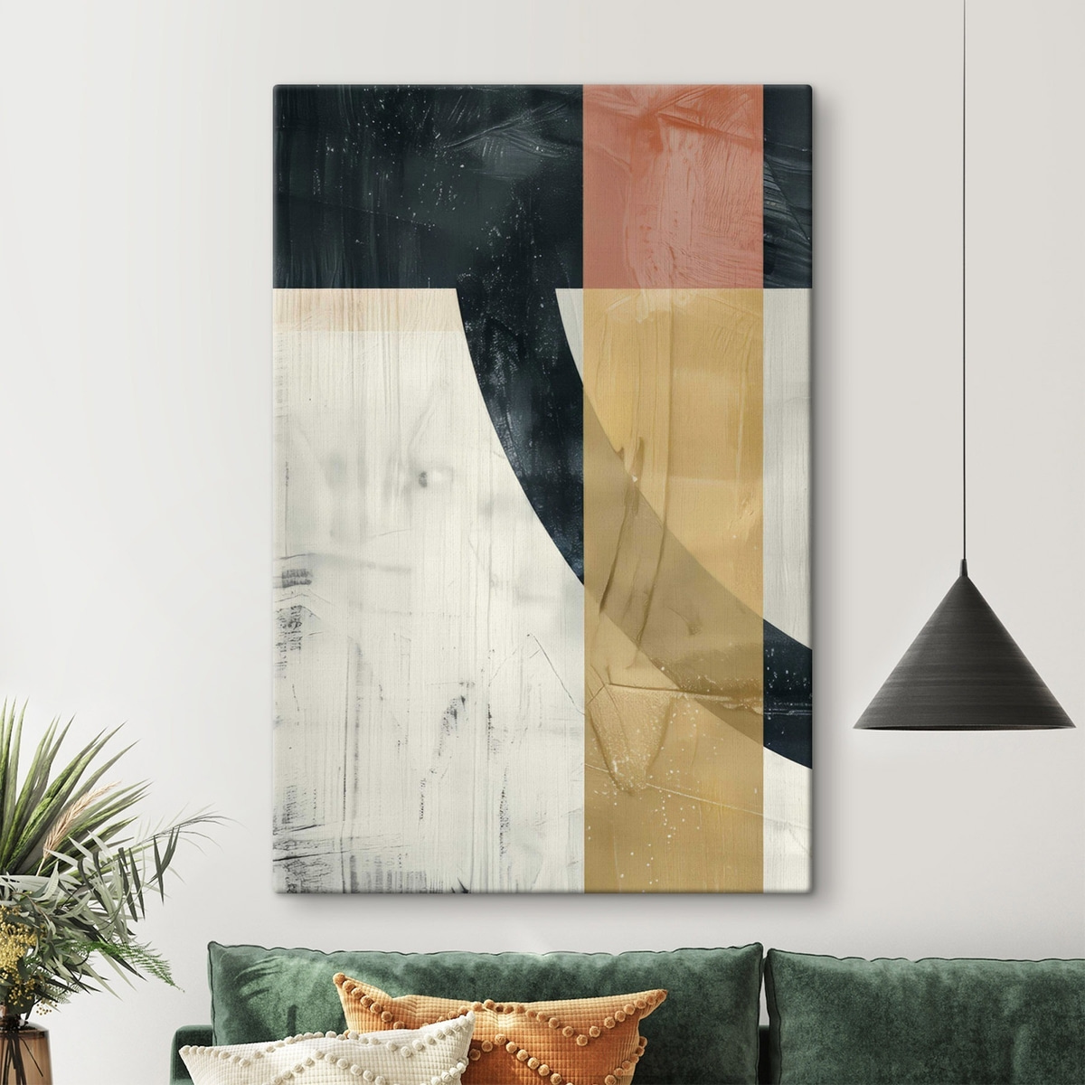 Forme geometrice, efect beton — interior 1