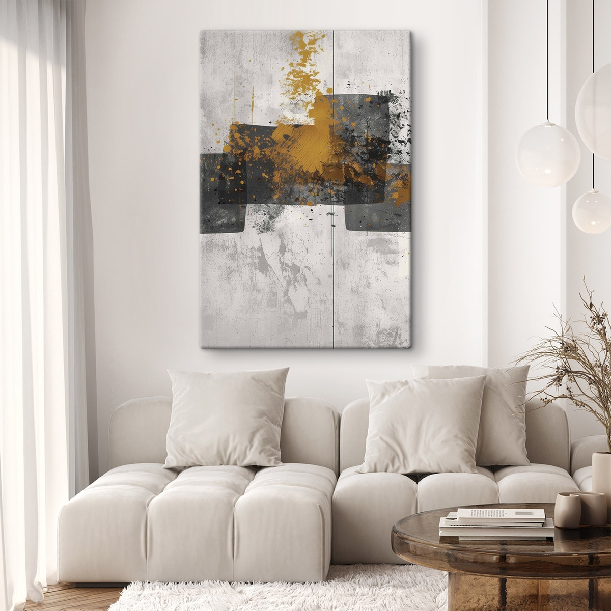 Forme abstracte, efect beton — interior 1