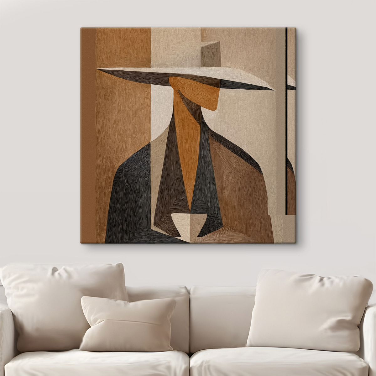 Portret abstract cu pălărie — interior 2