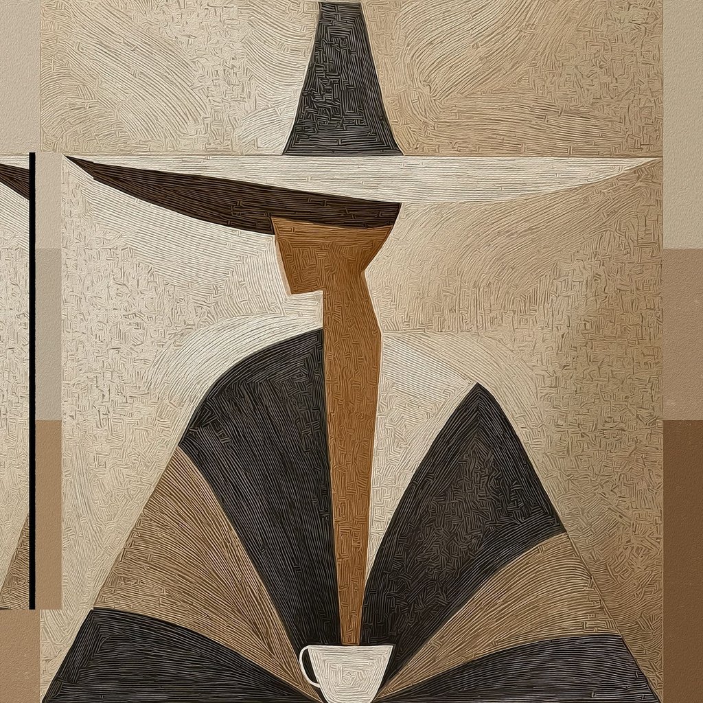 Portret abstract cu pălărie — design complet