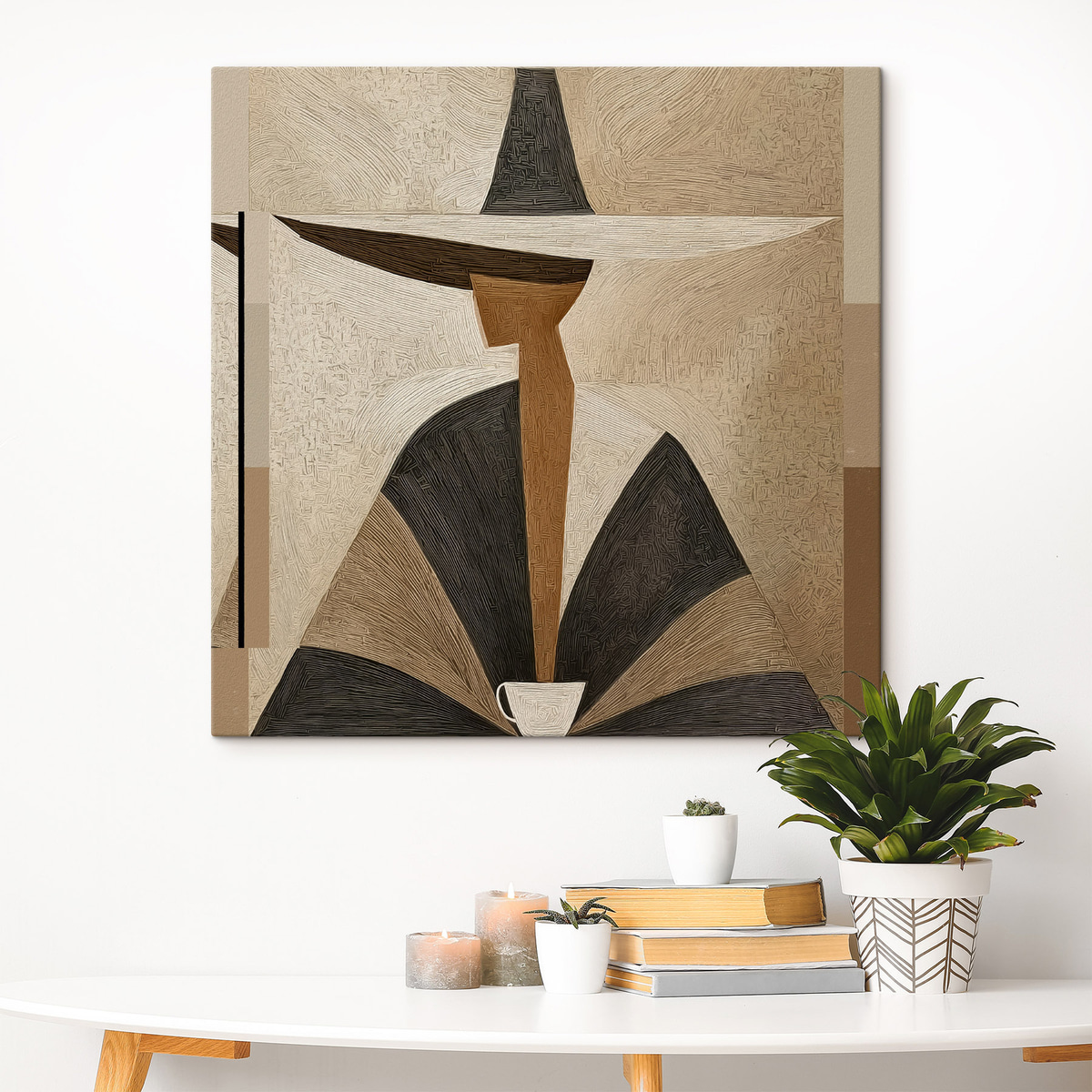 Portret abstract cu pălărie — interior 3