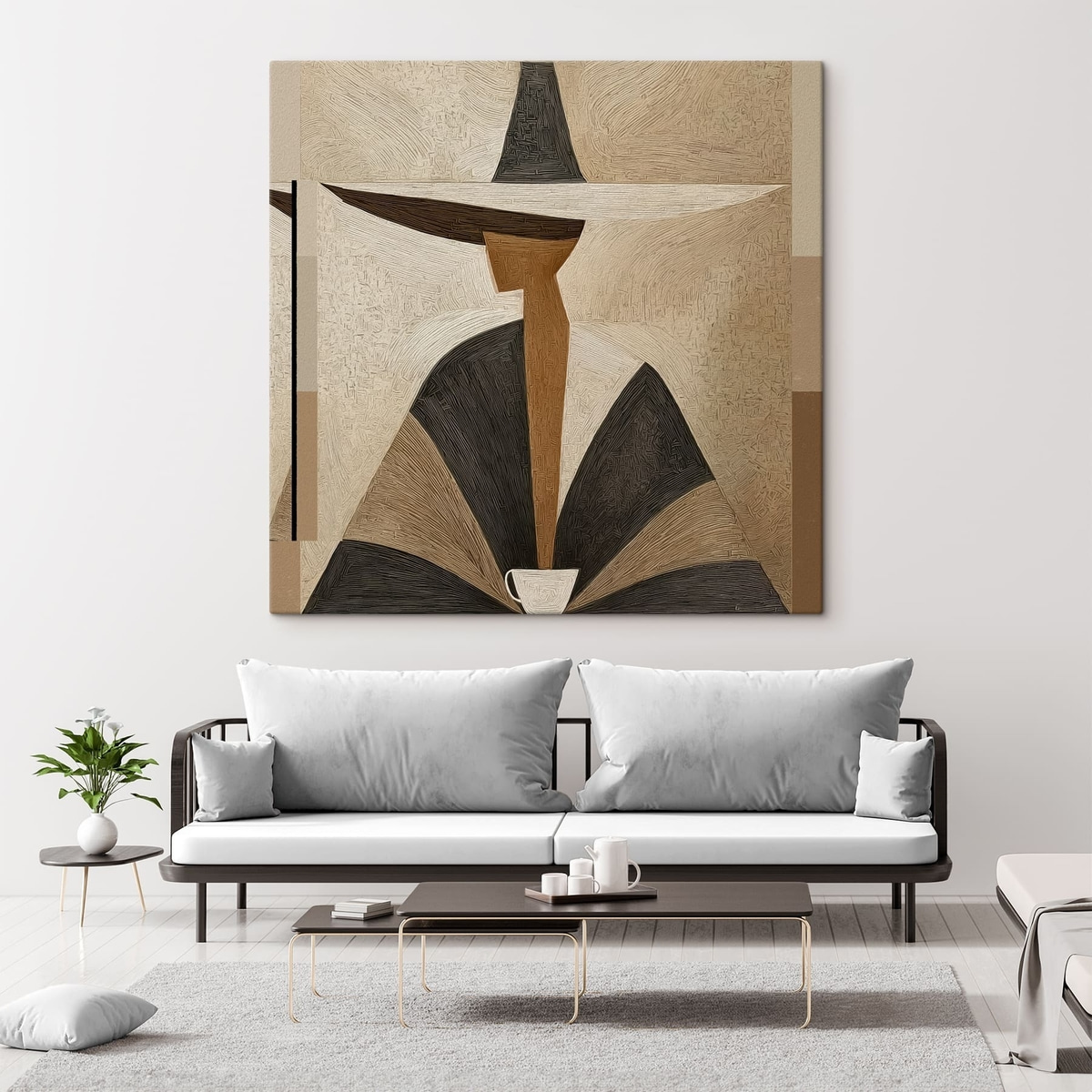 Portret abstract cu pălărie — interior 2
