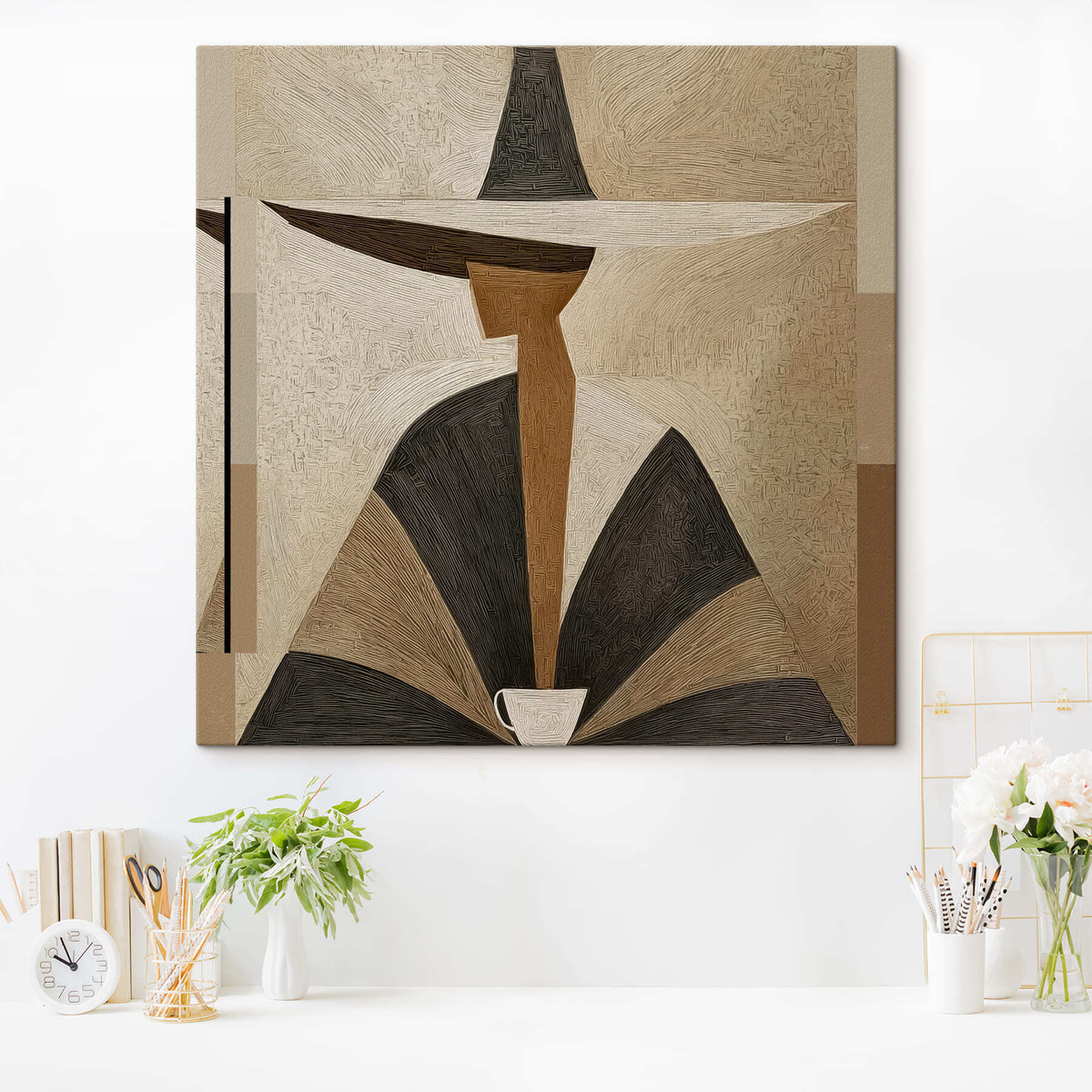 Portret abstract cu pălărie — interior 1