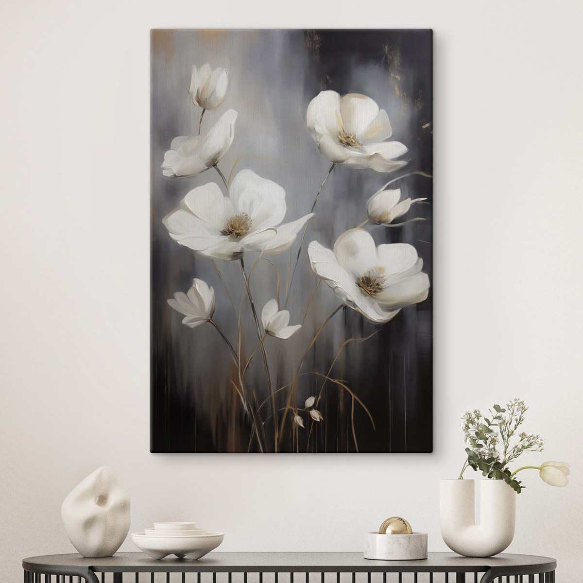 Flori albe, inimi maro — interior 1