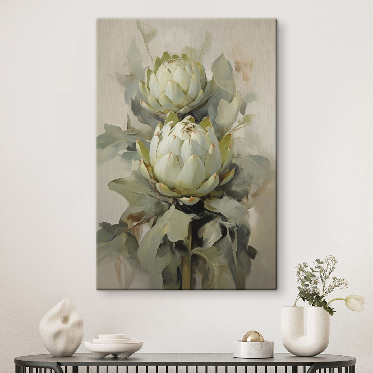 Protee albe, stil pictat — interior 1