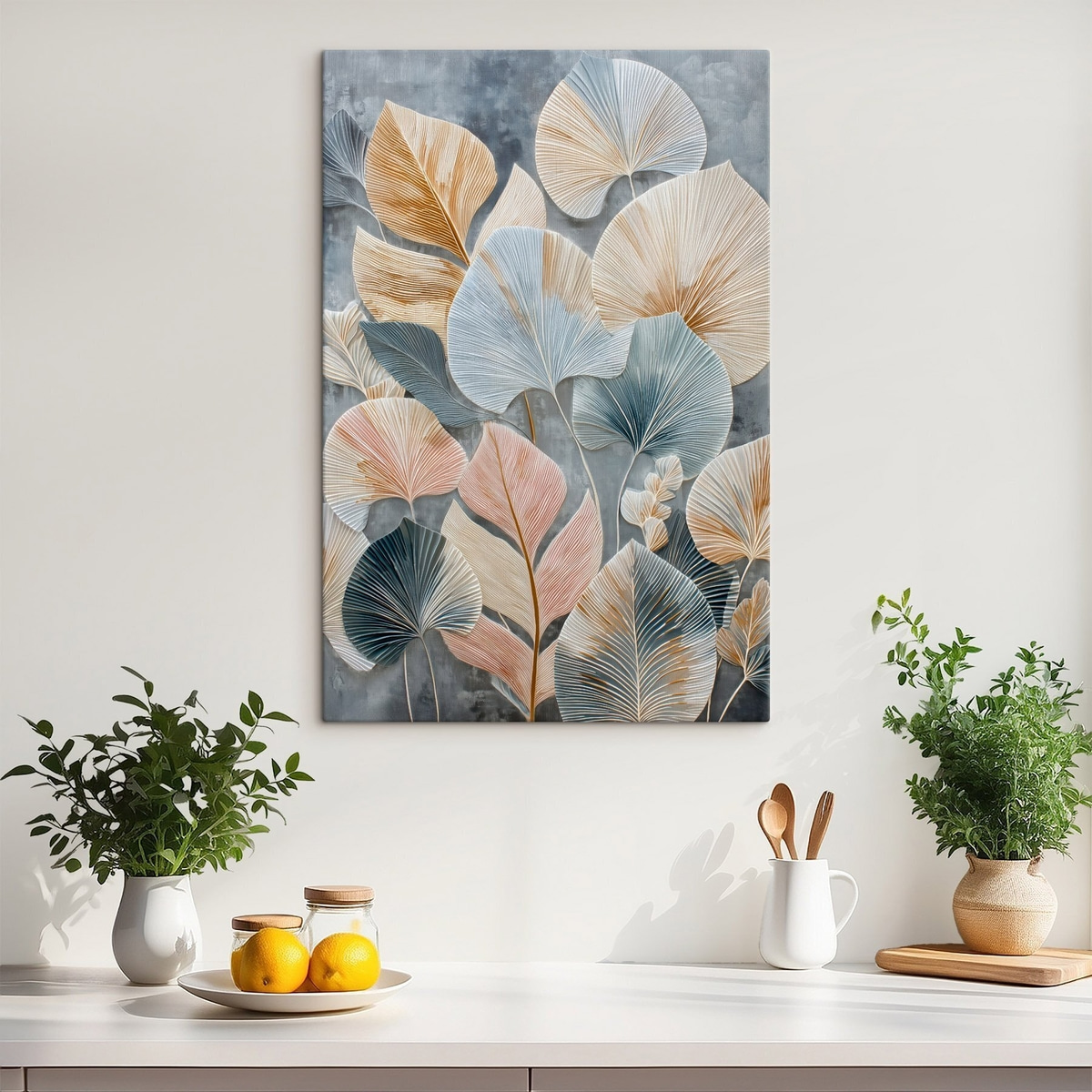 Frunză decorativă pe negru — interior 3