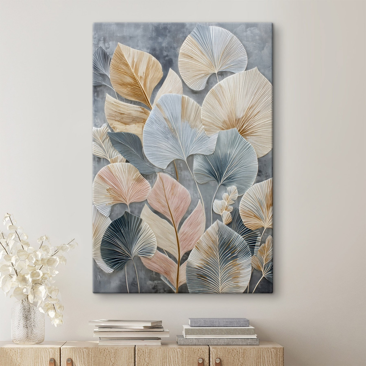 Frunză decorativă pe negru — interior 2