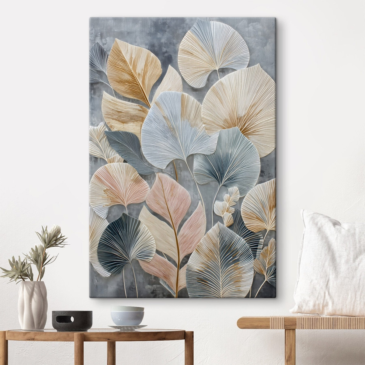 Frunză decorativă pe negru — interior 1