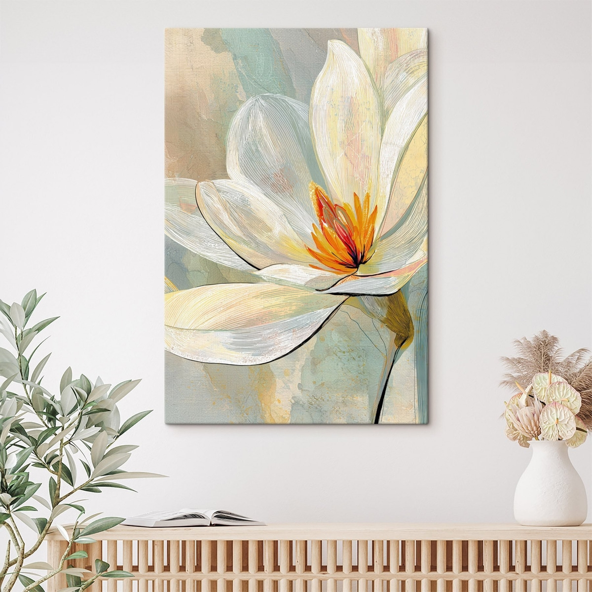 Magnolii abstracte în pastel — interior 1