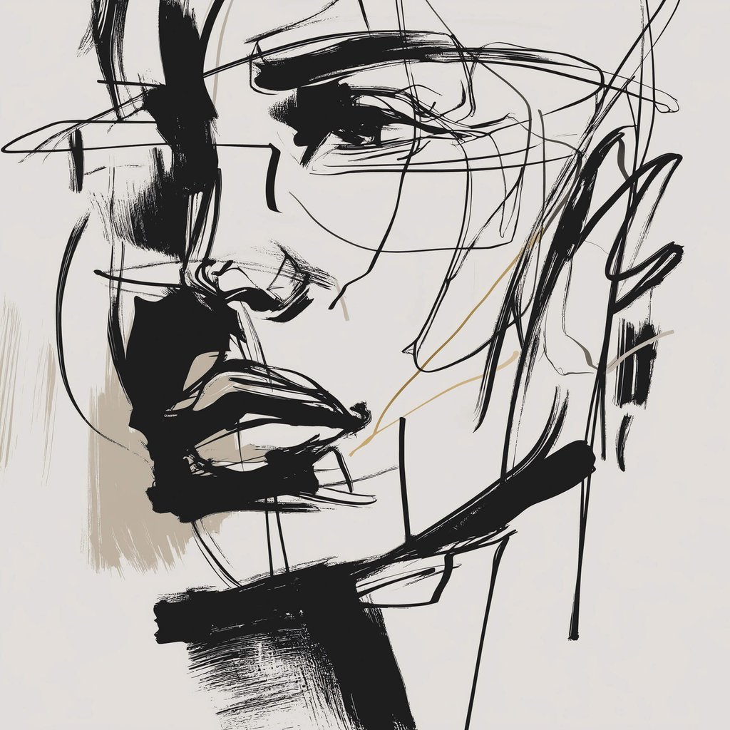 Portret în linii puternice — design complet
