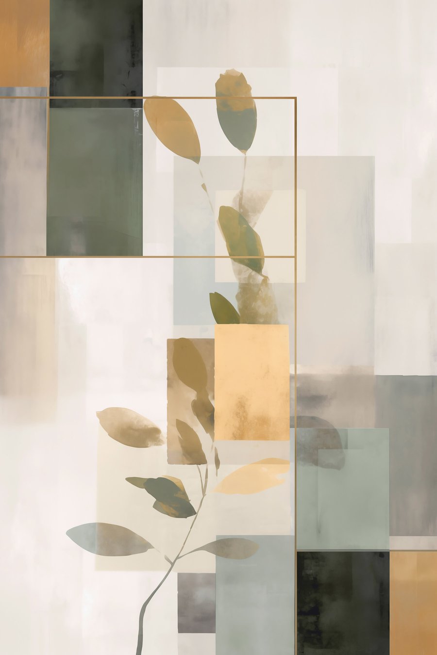Abstracție geometrică cu ramuri — design complet