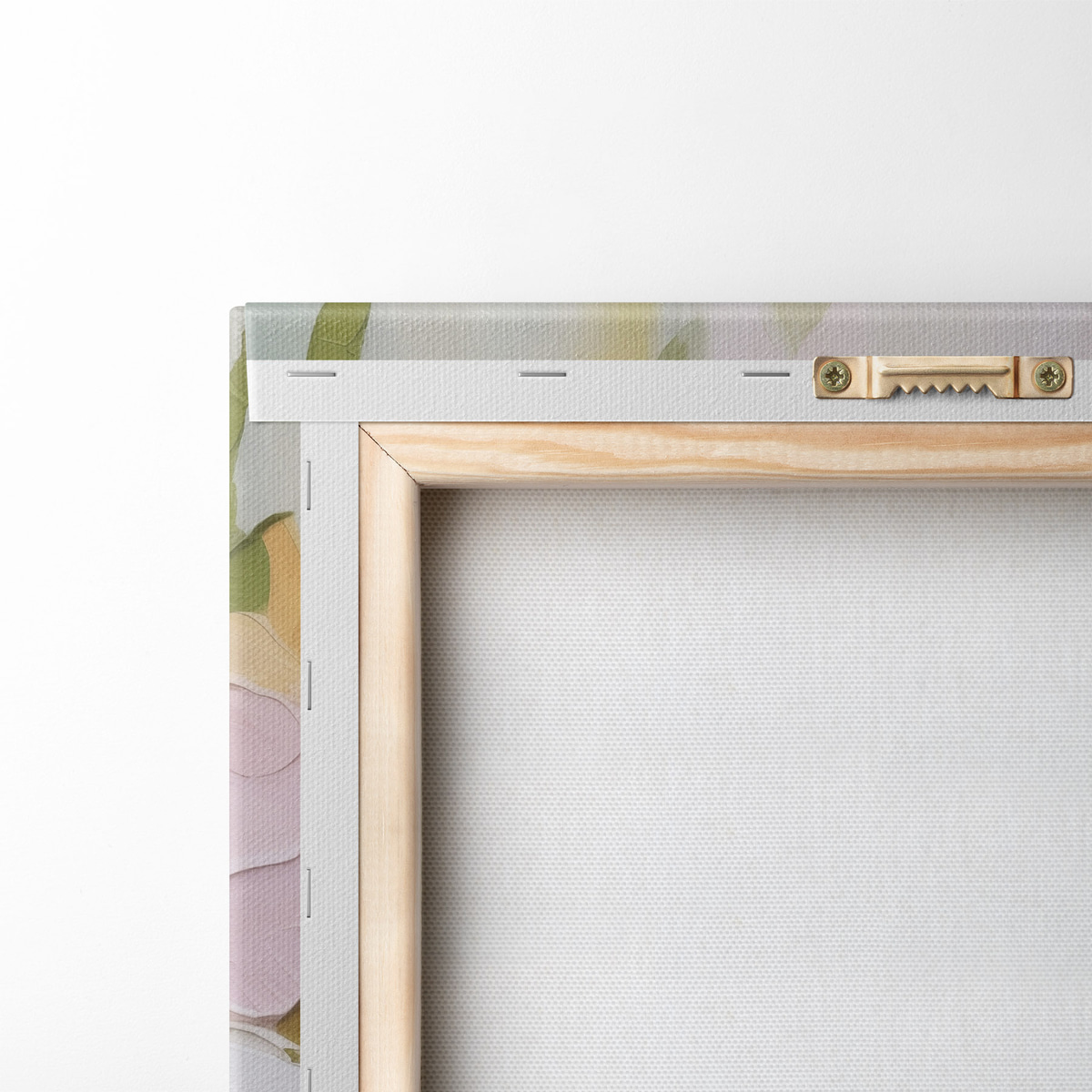 Flori luminoase, aspect pictat — verso