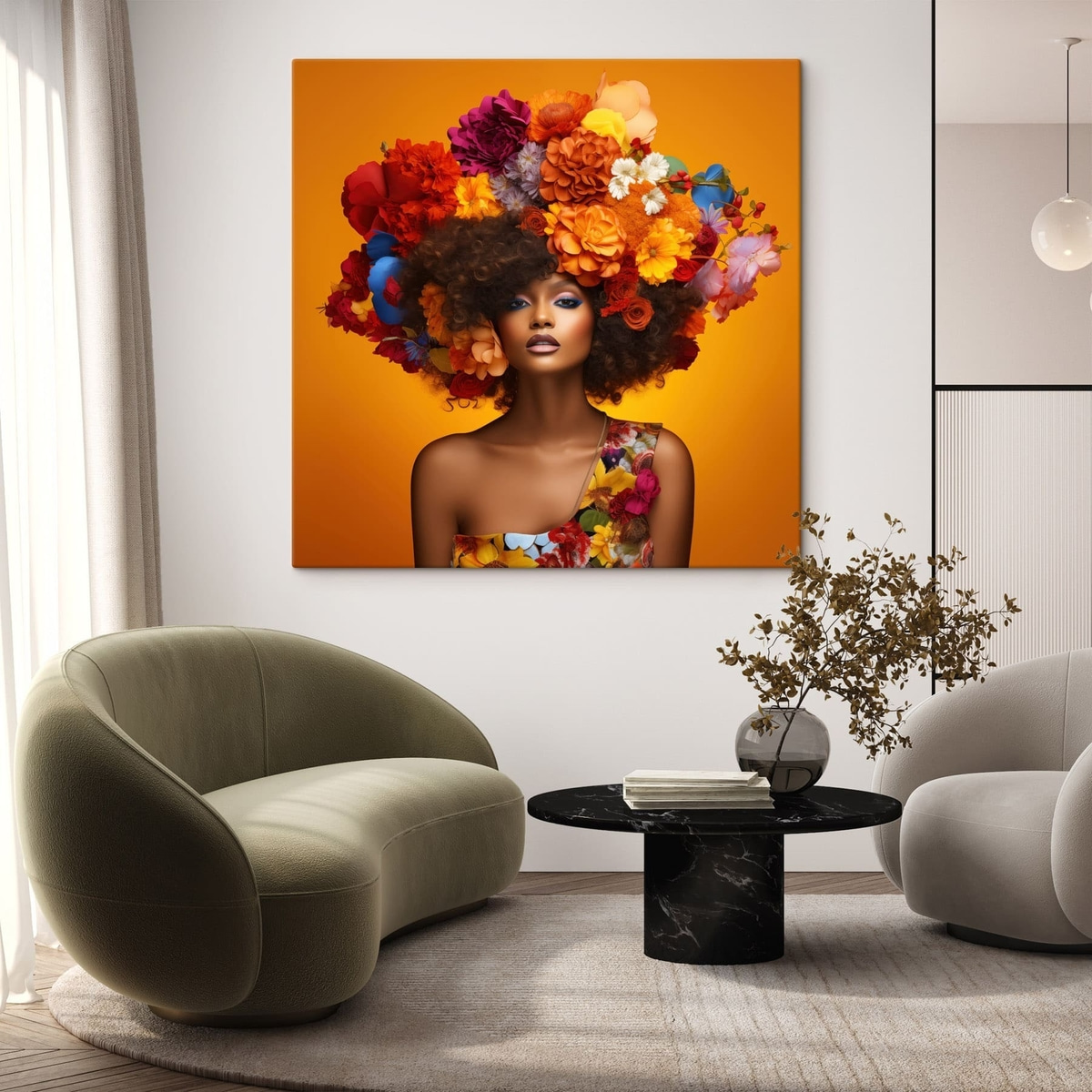 Femeie cu cunună florală — interior 2