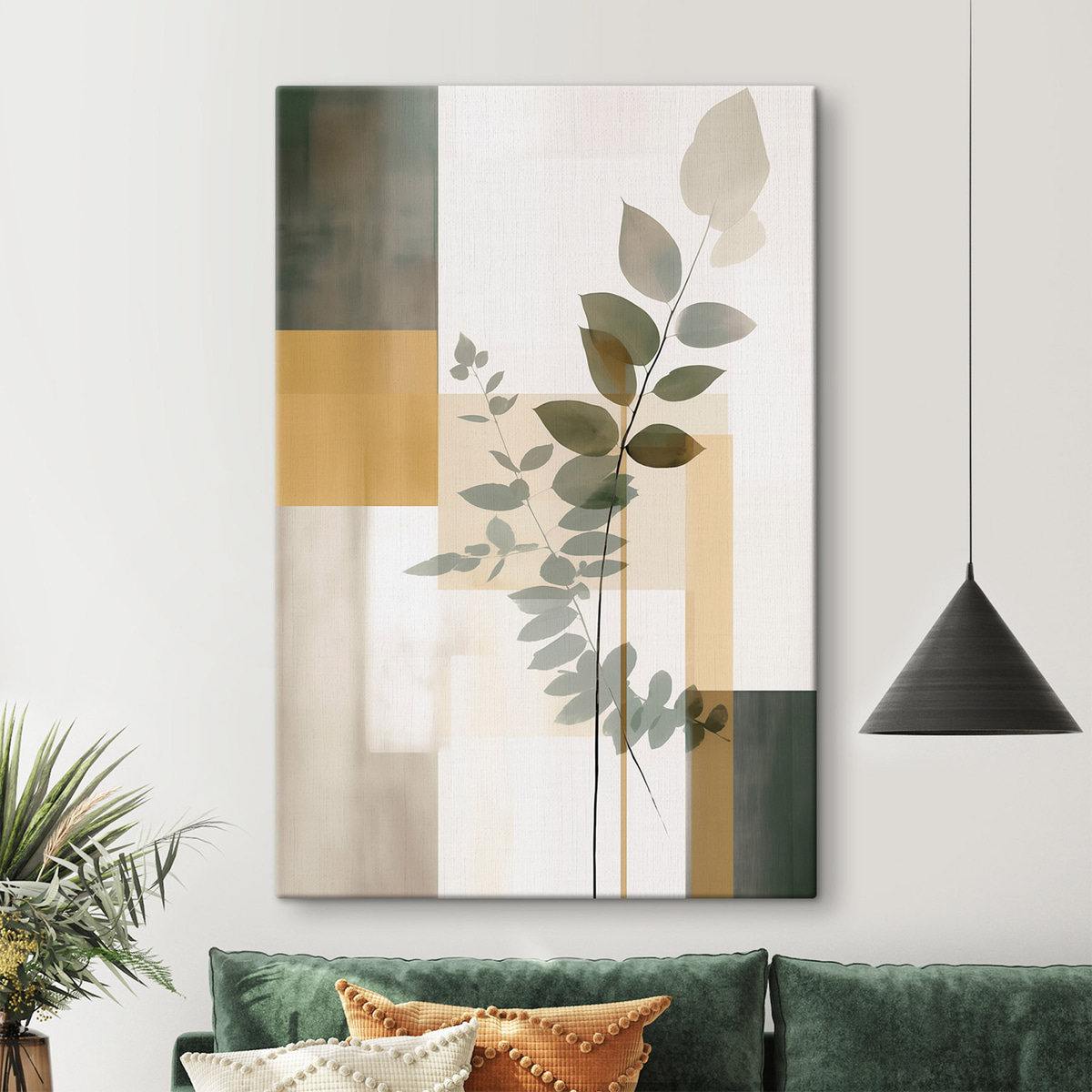 Abstracție geometrică cu frunze — interior 3