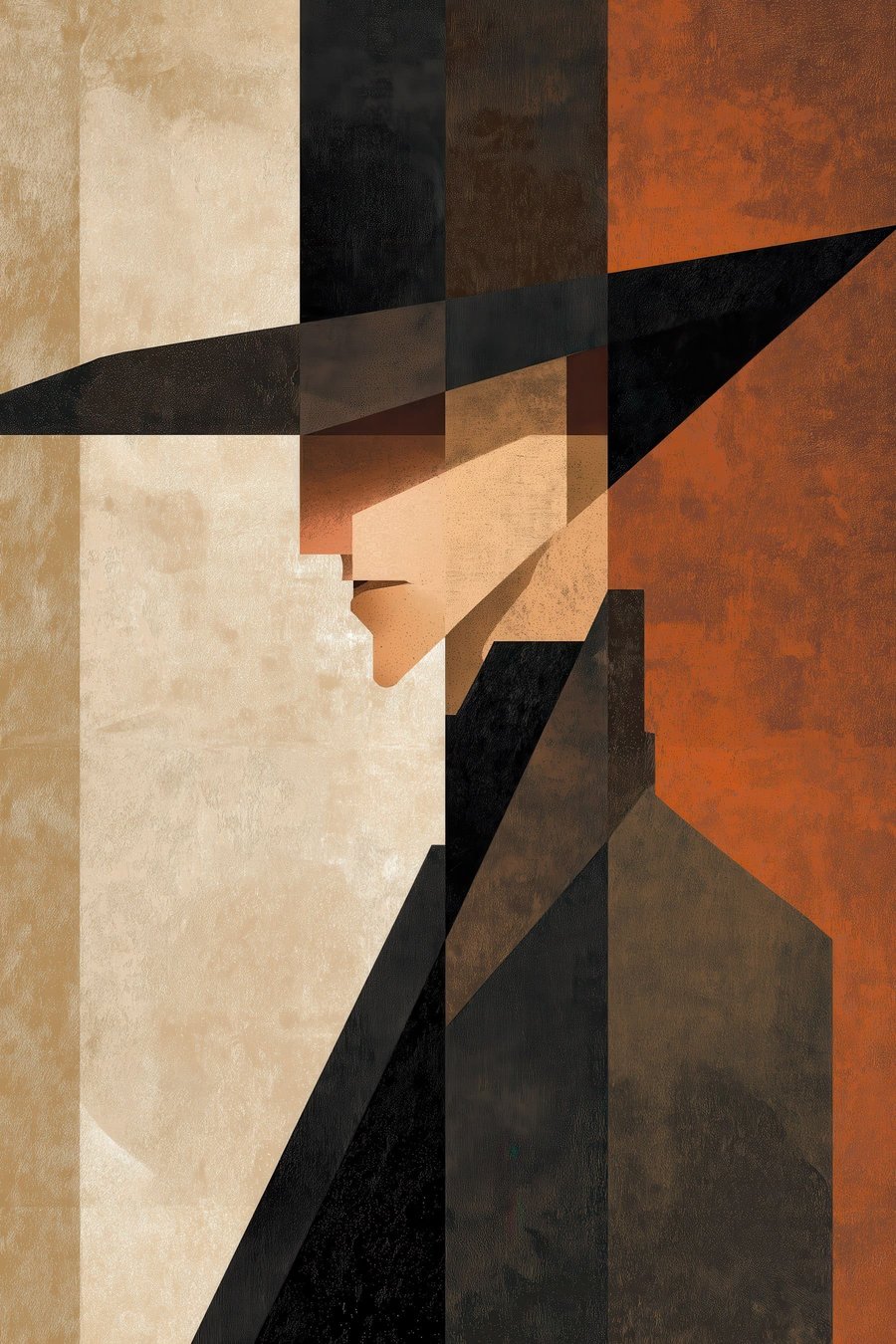 Portret geometric abstract — design complet